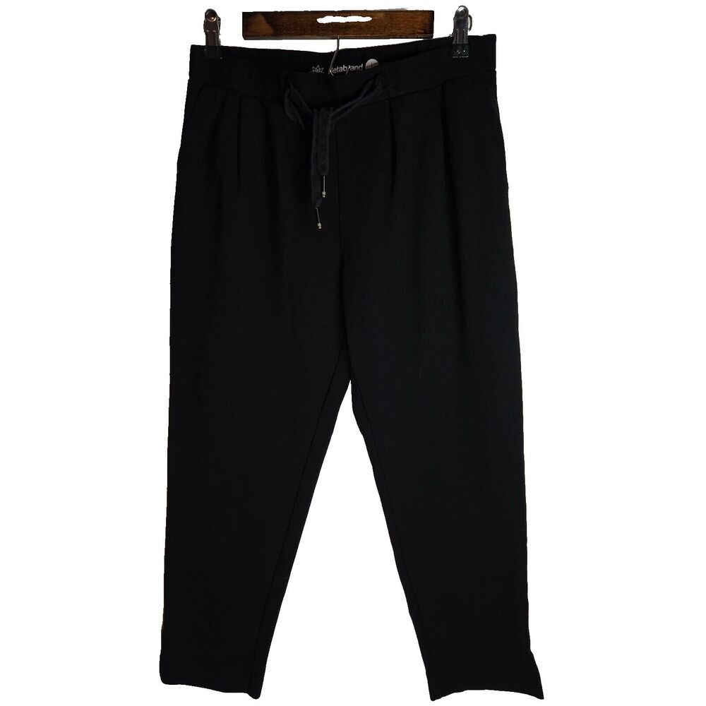 Betabrand Pull On Crop Pant Black Womens Large Petite